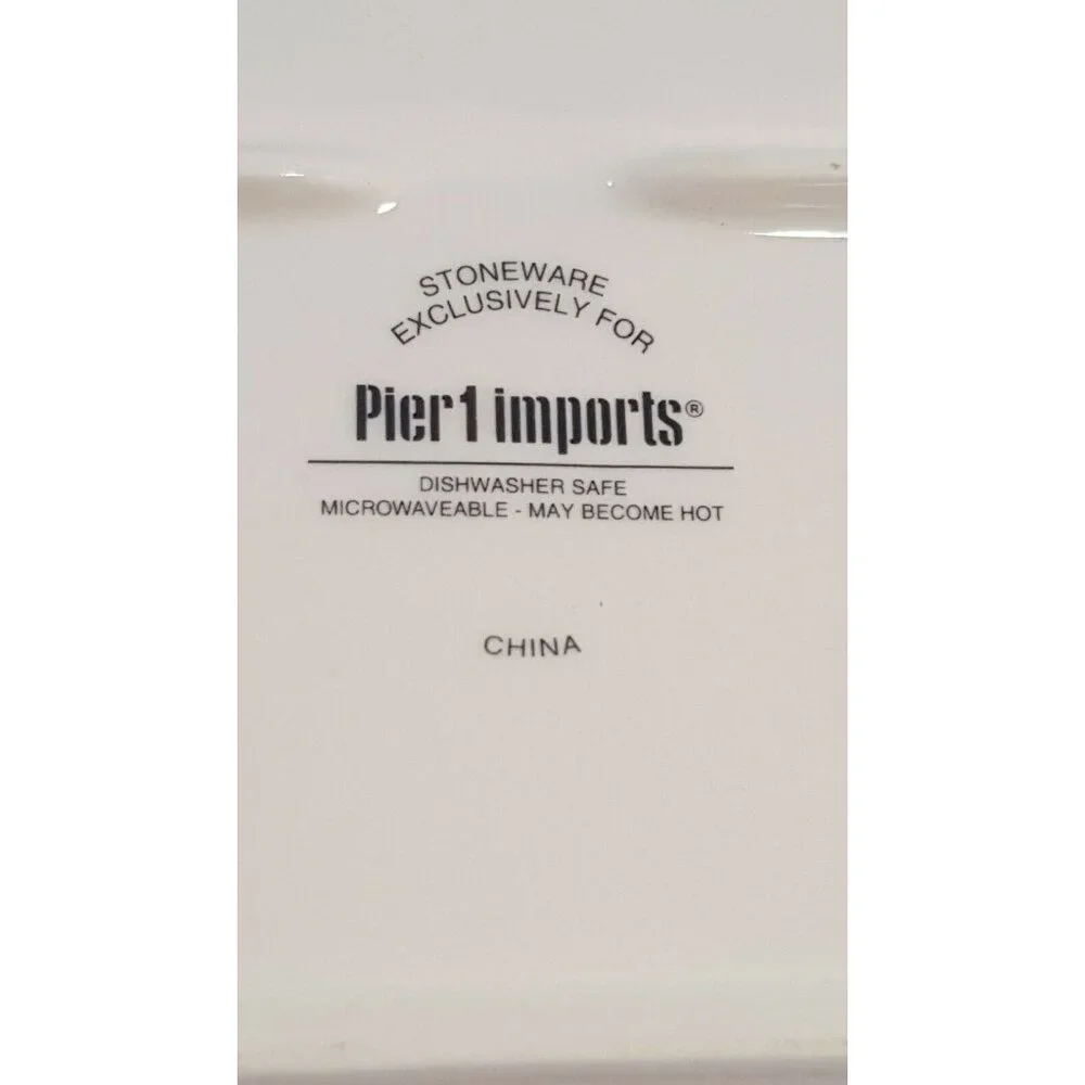 Pier 1 Imports Rectangle Plate Serving Tray Platter Stoneware 14x7